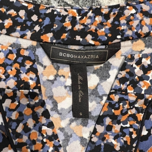 Bcbgmaxazria Body Con Multicolor Panel Long Sleeve Dress - Picture 11 of 12